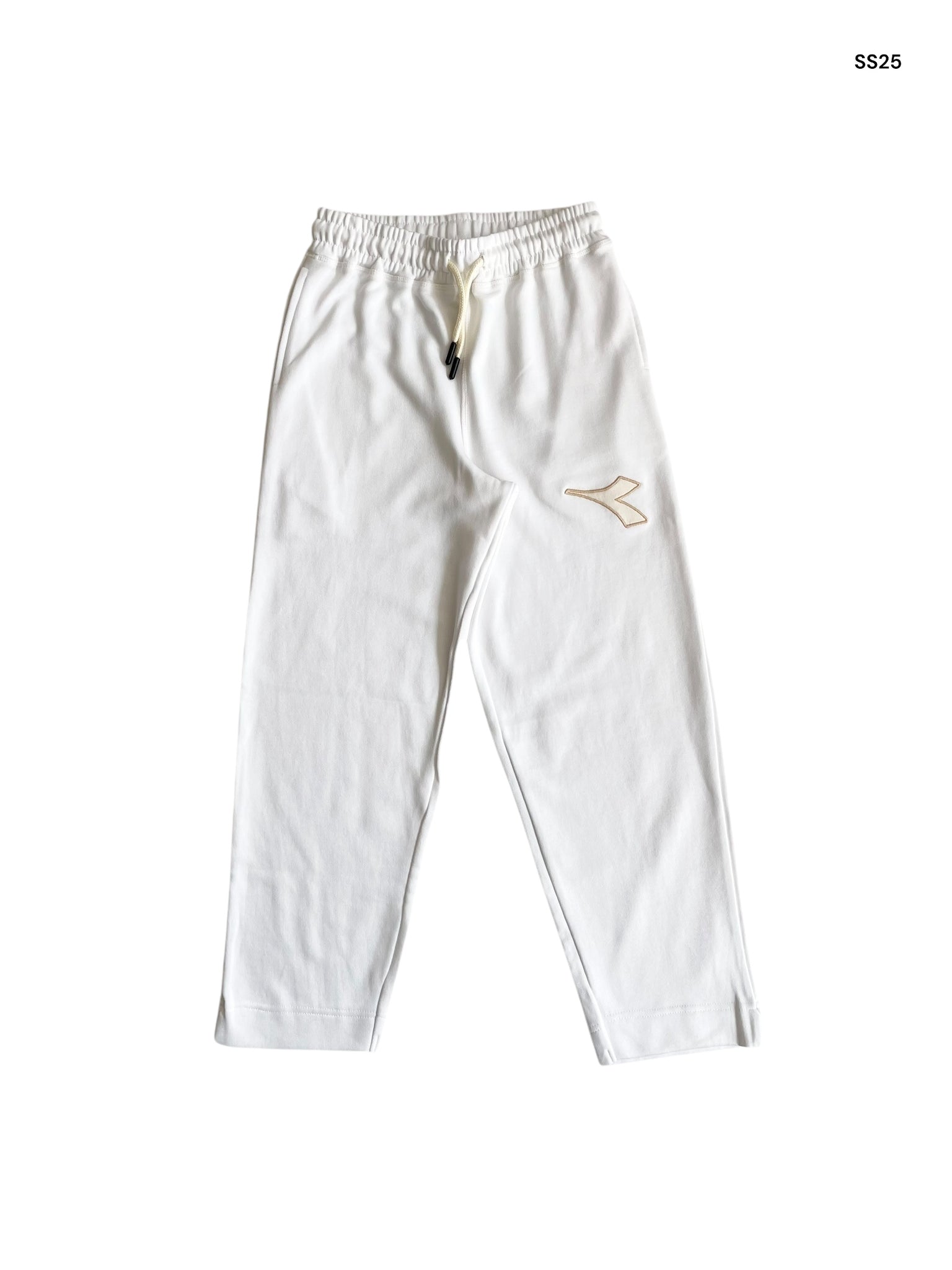 Pantalone in felpa bianco con logo per bambina