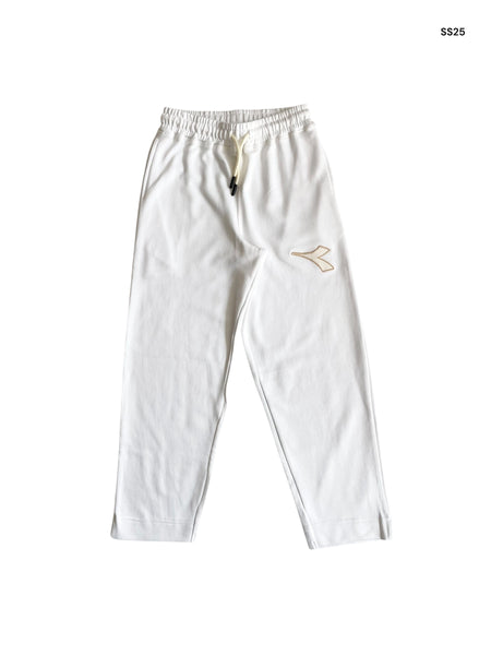 Pantalone in felpa bianco con logo per bambina