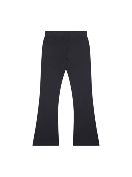 Leggings a zampa nero con logo per bambina