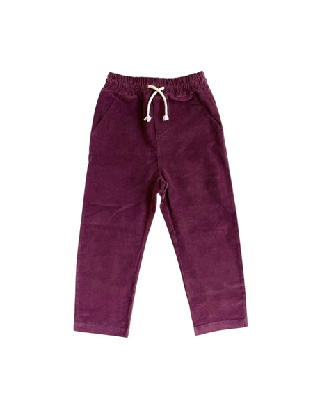 Pantalone bordeaux in velluto per neonato e bambino