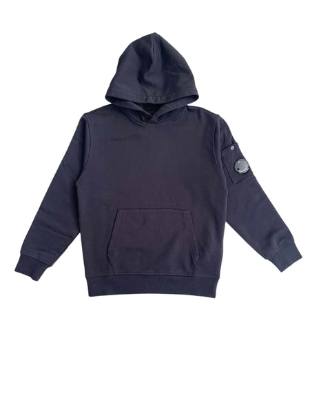 Felpa con cappuccio nera con logo per bambino