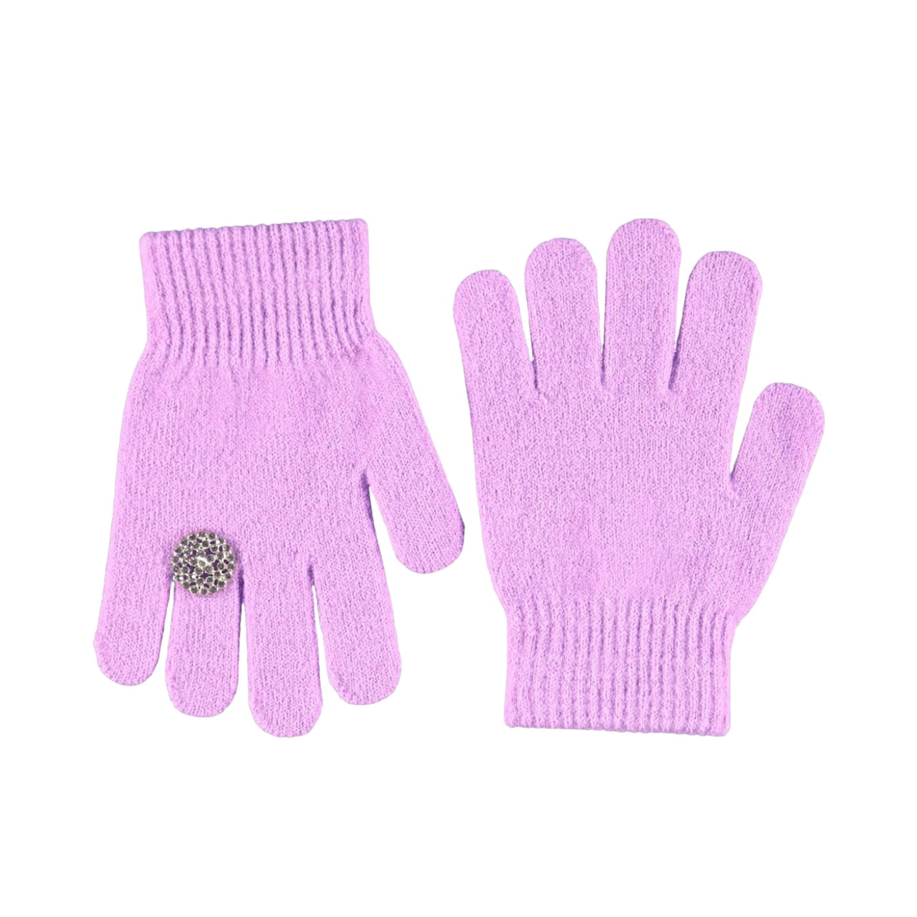 Guanti rosa con applicazione per bambina