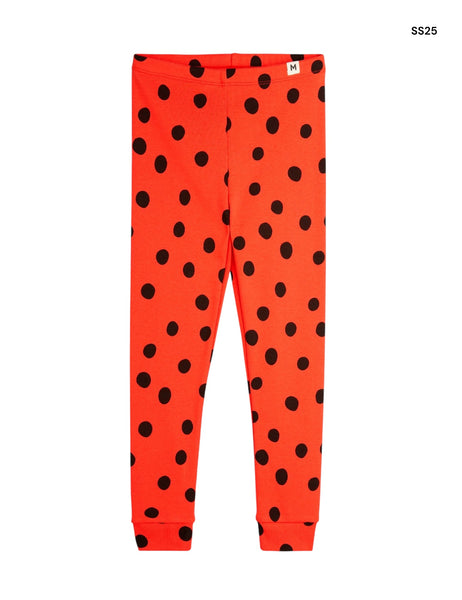 Leggings rosso a pois neri per neonata e bambina