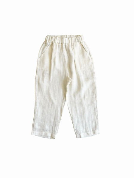 Pantalone in lino avorio per bambino