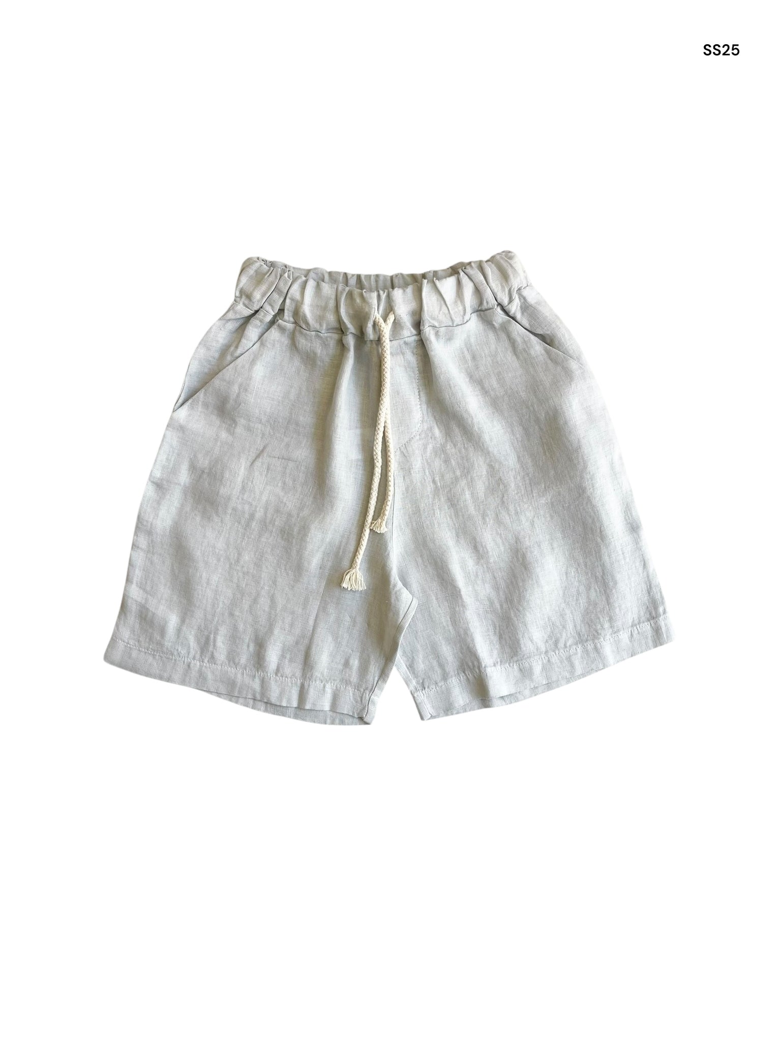Bermuda in lino grigio chiaro per bambino