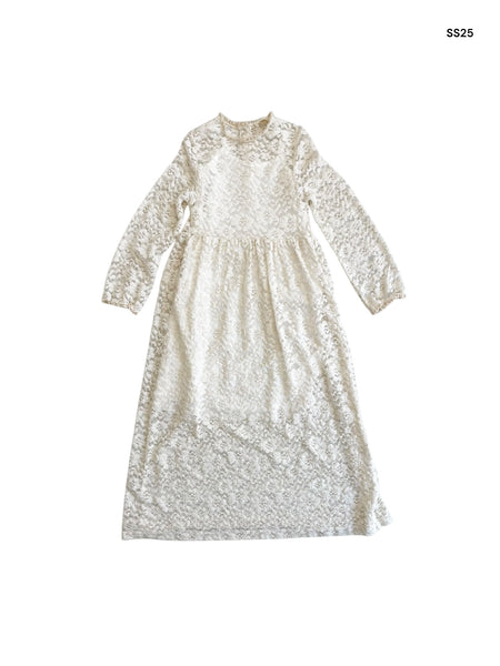 Abito avorio in pizzo per bambina