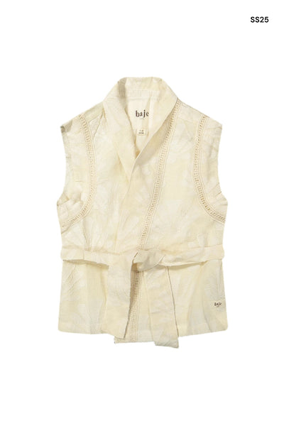 Gilet panna per neonata e bambina