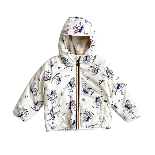 Giubbino panna con stampa all over per bambini