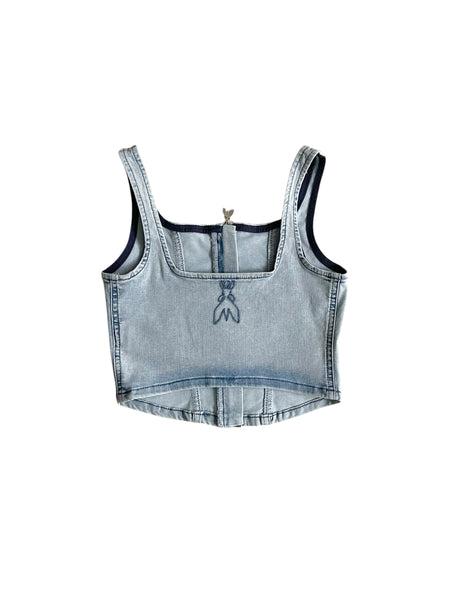 Top in denim chiaro per bambina