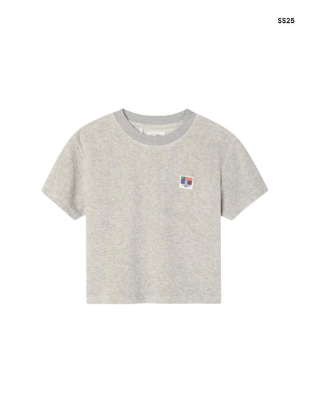T-shirt in spugna grigio mélange per neonati e bambini