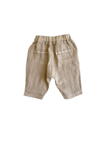 Pantalone in lino sabbia per neonato