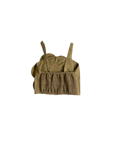 Top fango con fiore per bambina