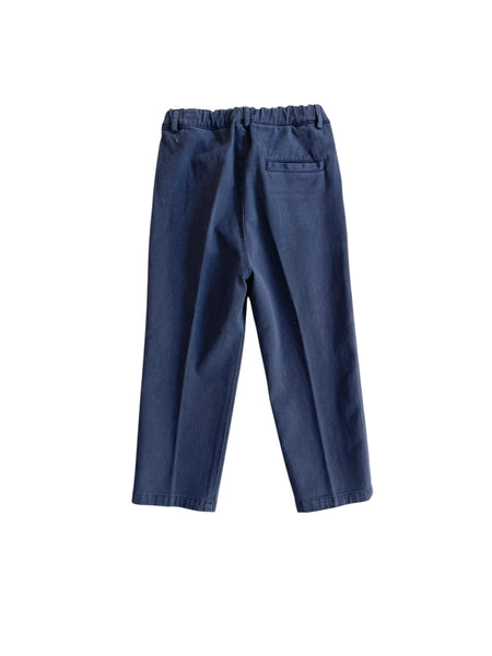Pantalone in cotone blu per neonato e bambino