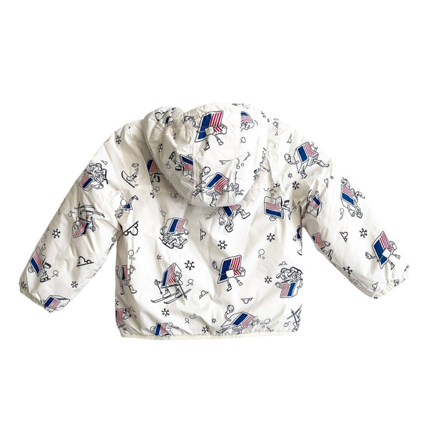 Giubbino panna con stampa all over per bambini