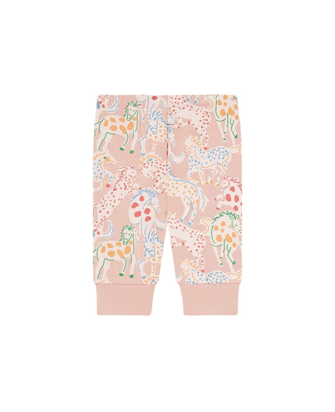 Pantalone rosa con stampa all over per neonata