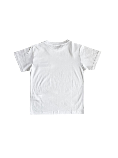 T-shirt bianca con dettaglio blu per bambino