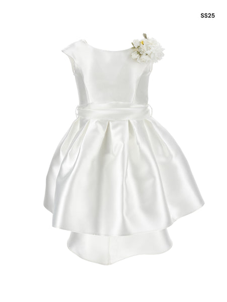 Abito bianco con coda per bambina