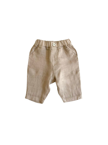 Pantalone in lino sabbia per neonato