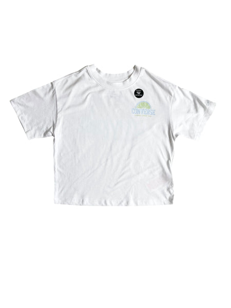 T-shirt cropped bianca per bambina