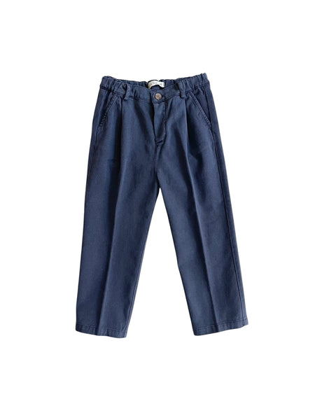 Pantalone in cotone blu per neonato e bambino