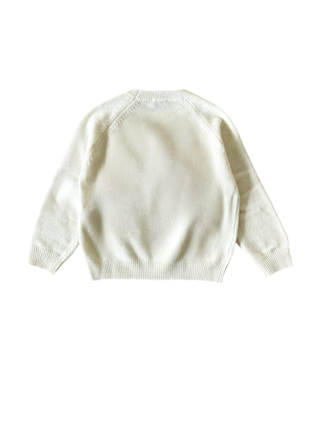 Maglione panna con bassotto per neonati e bambini