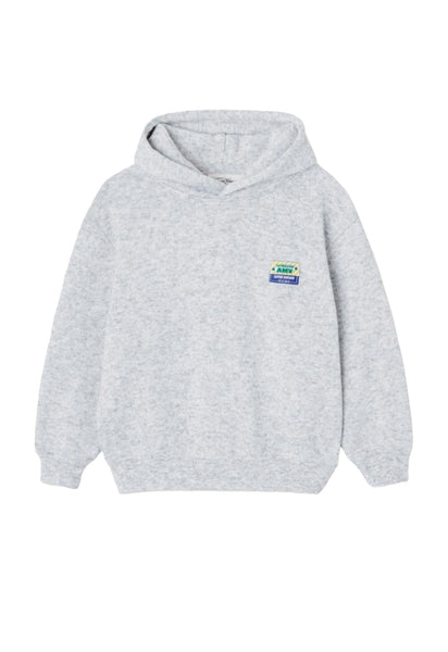 Felpa grigio chiaro melange per neonati e bambini