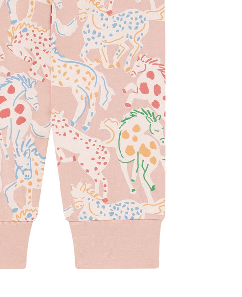 Pantalone rosa con stampa all over per neonata