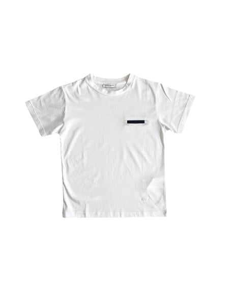 T-shirt bianca con dettaglio blu per bambino