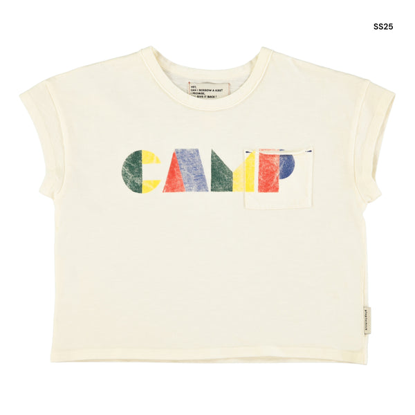 T-shirt panna con stampa multicolor per neonati e bambini