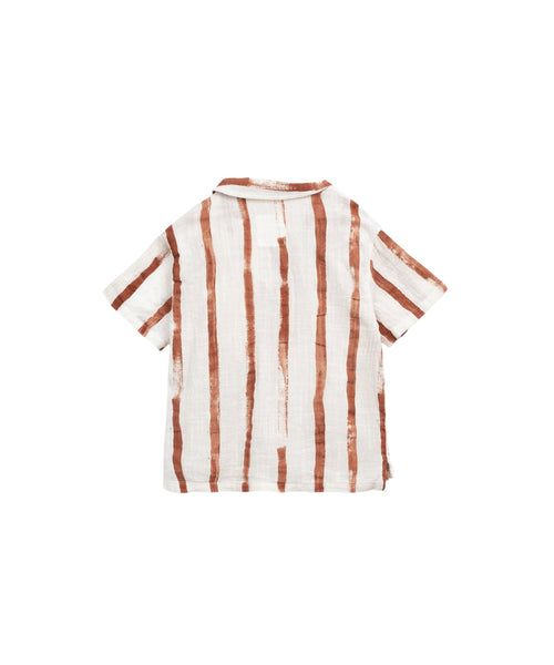 Camicia a righe ruggine per bambino