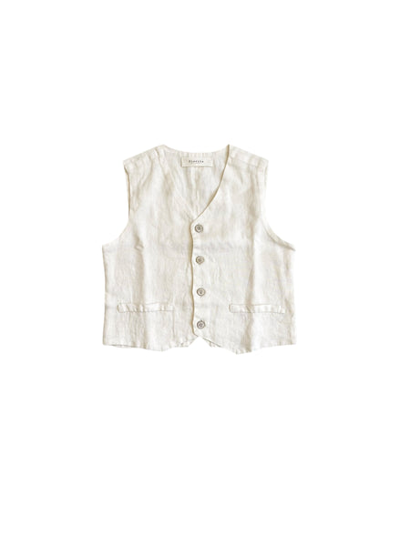 Gilet in lino avorio per bambino