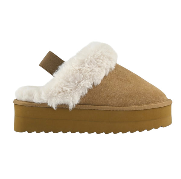 Platform slipper tan per bambina