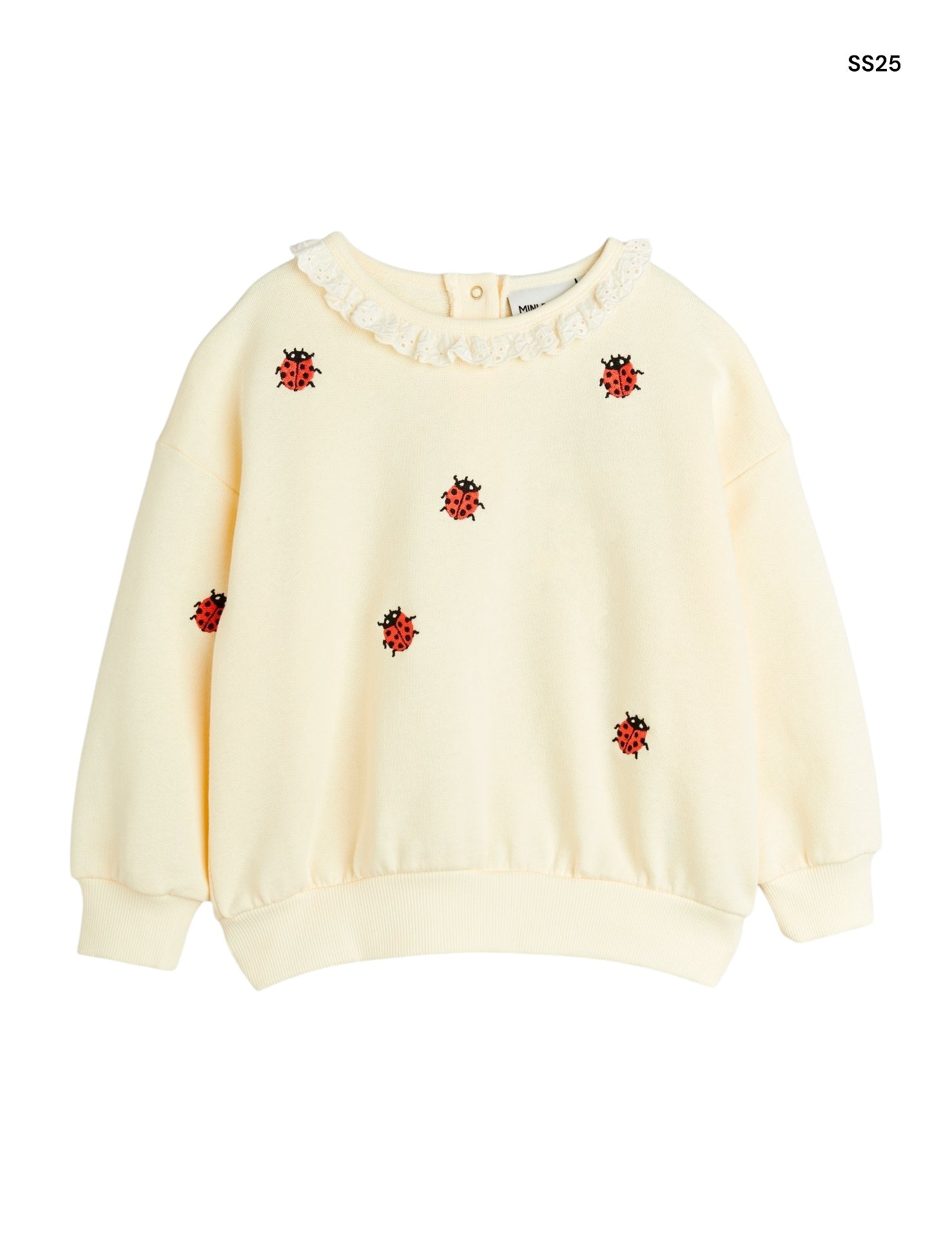 Felpa crema con coccinelle per neonata e bambina