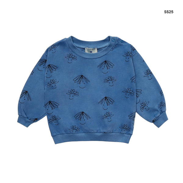 Felpa blu con stampa all over per neonati
