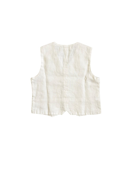 Gilet in lino avorio per bambino