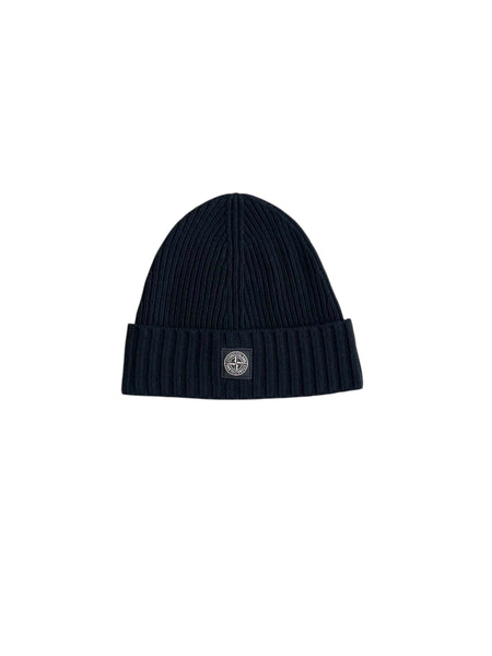 Cuffia in maglia nera con logo per bambino