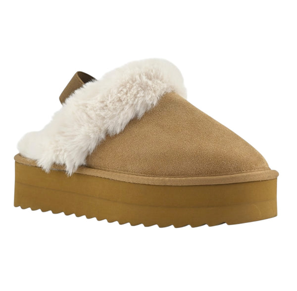 Platform slipper tan per bambina