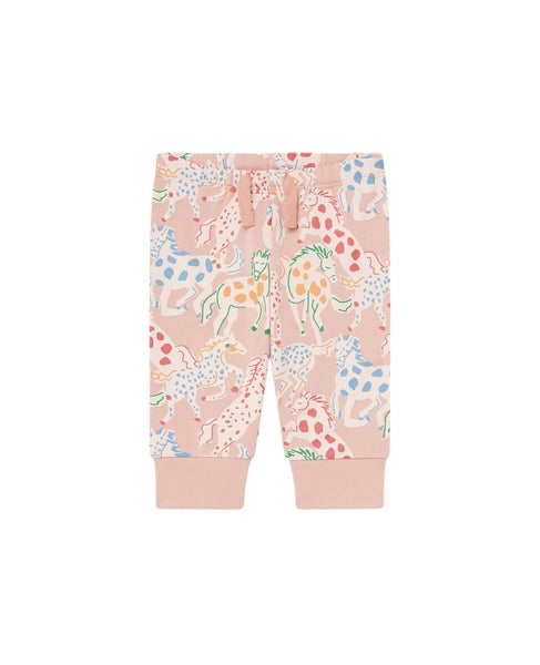 Pantalone rosa con stampa all over per neonata