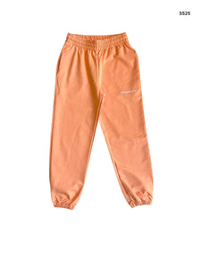 Pantalone in felpa pesca con logo per bambina