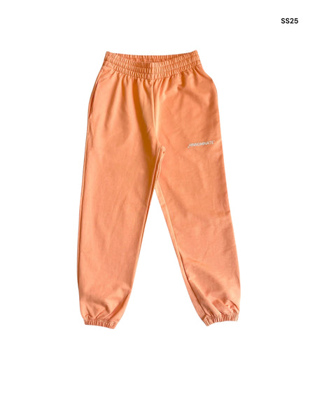 Pantalone in felpa pesca con logo per bambina
