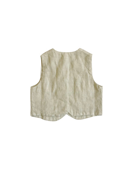 Gilet in lino verde chiaro per neonato