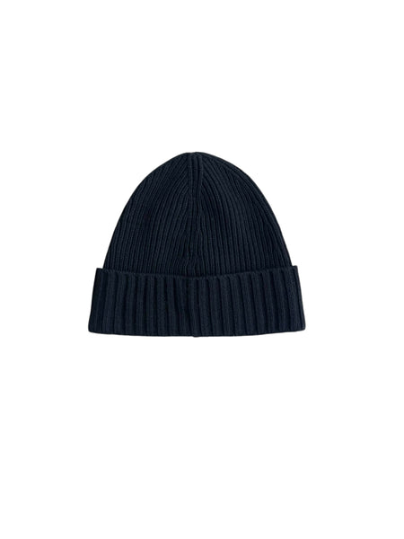 Cuffia in maglia nera con logo per bambino