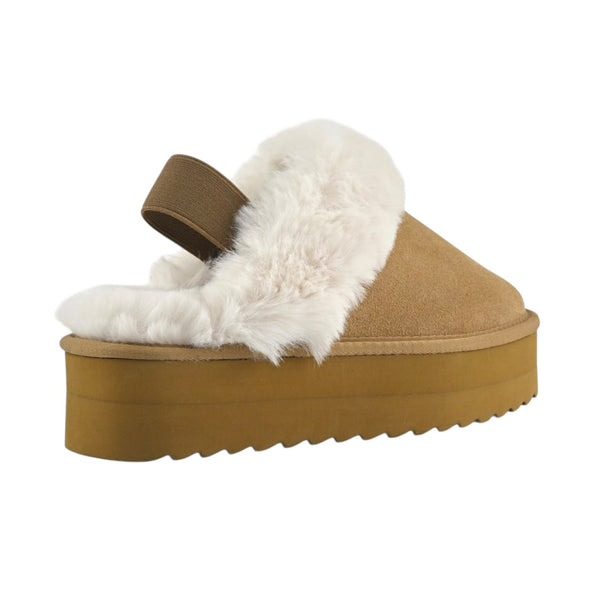 Platform slipper tan per bambina