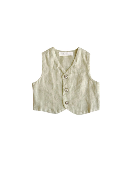 Gilet in lino verde chiaro per neonato