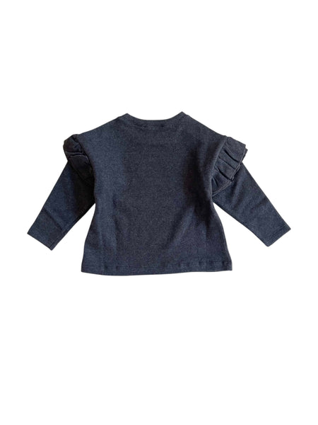 Maglia carbone con ruches per neonata e bambina