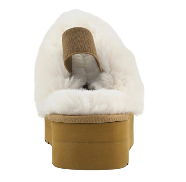 Platform slipper tan per bambina