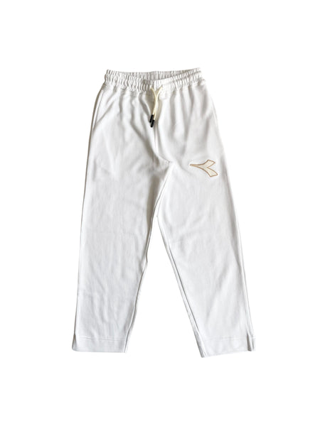 Pantalone in felpa bianco con logo per bambina