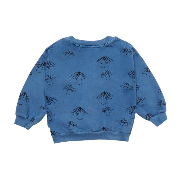 Felpa blu con stampa all over per neonati