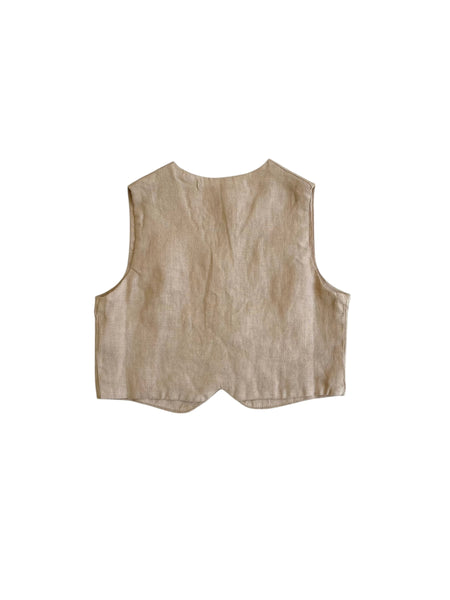 Gilet in lino sabbia per neonato