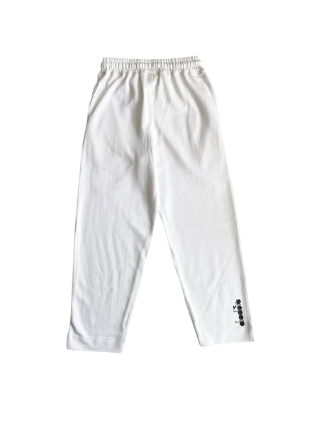 Pantalone in felpa bianco con logo per bambina